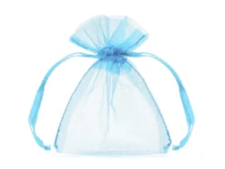 Godteposer - Organza - Lys Blå Tekstil