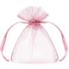 Godteposer - Organza - Lys Rosa Tekstil