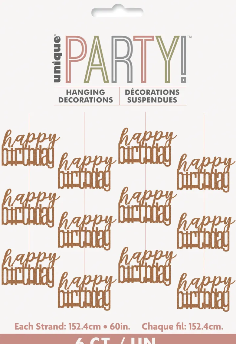 Hengende dekorasjon - "Happy Birthday"
