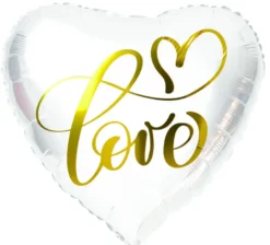 Hvit hjerteballong - "Love"