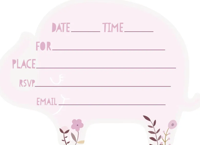 Invitasjoner - Babyshower Umbrellaphants