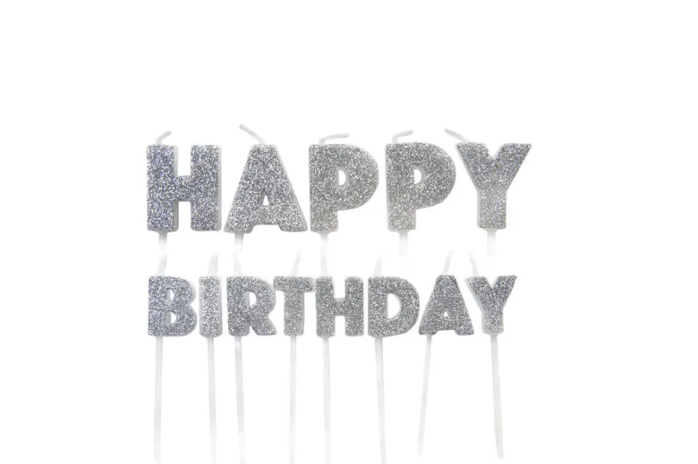 Kakelys - "Happy Birthday" - Sølv