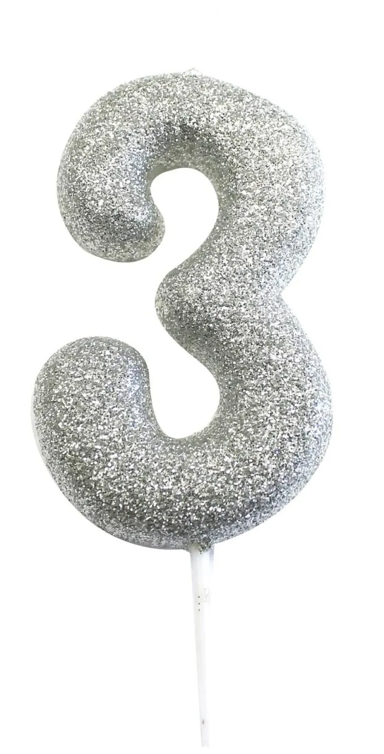 Kakelys - Nummer 3 - Glitter Sølv