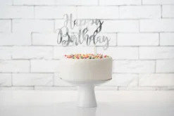Kaketopp - "Happy Birthday" - Sølv