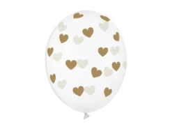 Klare ballonger med gullhjerter