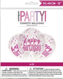 Konfettiballonger - "Happy Birthday"