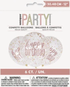 Konfettiballonger - "Happy Birthday"