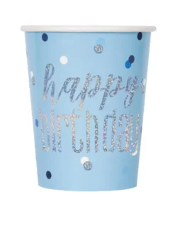 Kopper - "Happy Birthday" - Blå og Sølv