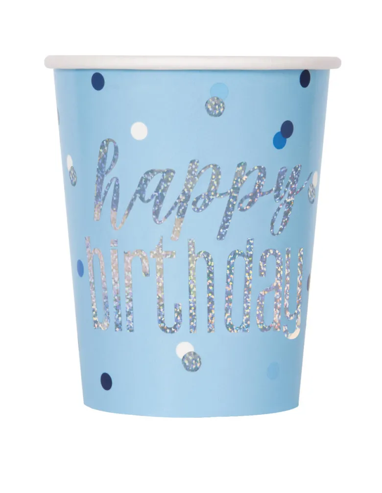 Kopper - "Happy Birthday" - Blå og Sølv