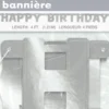 Leddbanner - "Happy Birthday" - Sølv