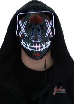 LED Maske - Horror - Hvit - 3 modus