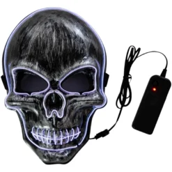 LED Maske - Skalle - Hvit