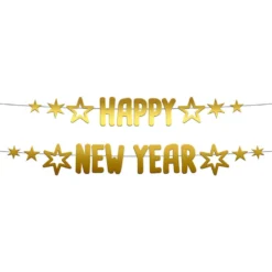 Letterbanner - Happy New Year - Gold