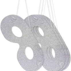 Masker - Metallic Sølv - Papp