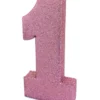 Nummer 1 Glitter Borddekorasjon - Lys Ro