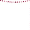 Papirgirlander hjerter - Rød, Rosa, hvit