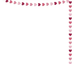Papirgirlander hjerter - Rød, Rosa, hvit