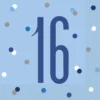 Papirservietter - 16 År - Blå & Sølv
