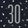 Papirservietter - 30 År - Sort & Sølv