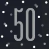 Papirservietter - 50 År - Sort & Sølv