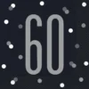 Papirservietter - 60 År - Sort & Sølv