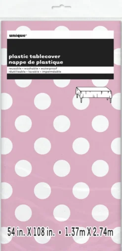Plast Bordduk - Dots Lys Rosa