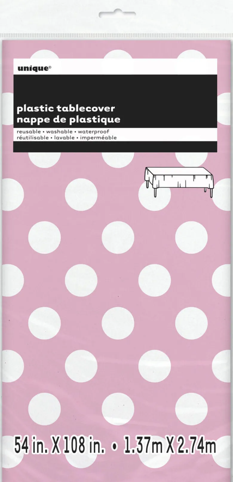 Plast Bordduk - Dots Lys Rosa