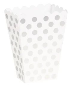 Popcorn Box - Sølv Dots