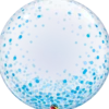 Premium Bubbleballong - Blå Konfetti