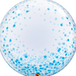 Premium Bubbleballong - Blå Konfetti