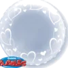 Premium Bubbleballong - Hvite Hjerter