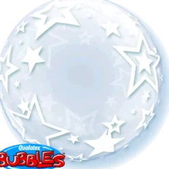 Premium Bubbleballong - Hvite Stjerner