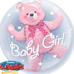 Premium Bubbleballong - Rosa Teddy