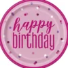 Rosa & Sølv Glitz - "Happy Birthday"