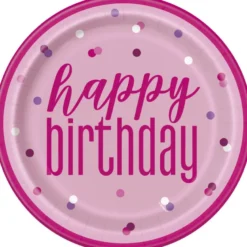 Rosa & Sølv Glitz - "Happy Birthday"