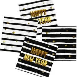 Servietter - Black & Goldt HNY