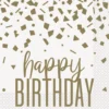 Servietter - Konfetti - "Happy Birthday"