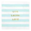 Servietter - "Live Laugh Love" - Lys Blå