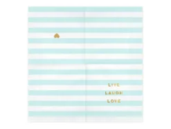 Servietter - "Live Laugh Love" - Lys Blå