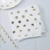 Servietter - Metallic Gull - Polka Dots