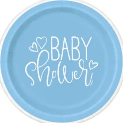 Tallerkener - Baby Shower Blue Hearts
